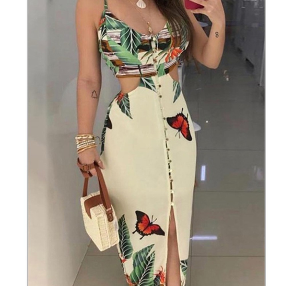 Butterfly Cut-Out Maxi Dress BNWT